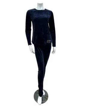 VLPJ-BLU Blue Velour Pajamas Set