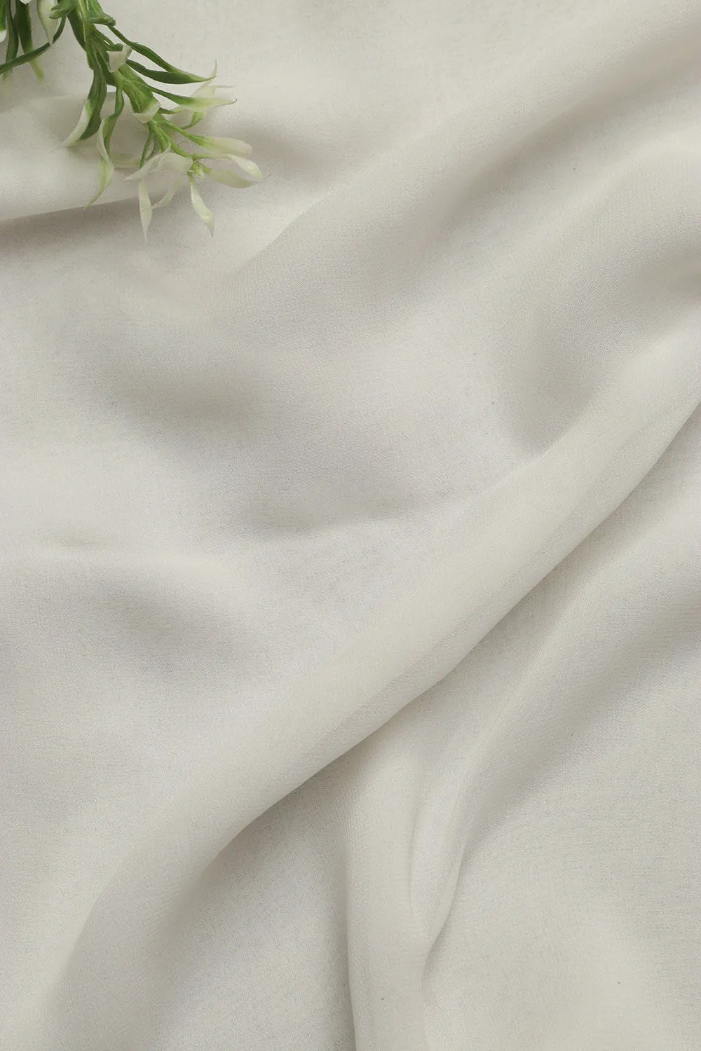 White Plain Georgette Fabric ( 2.5 Mtr )