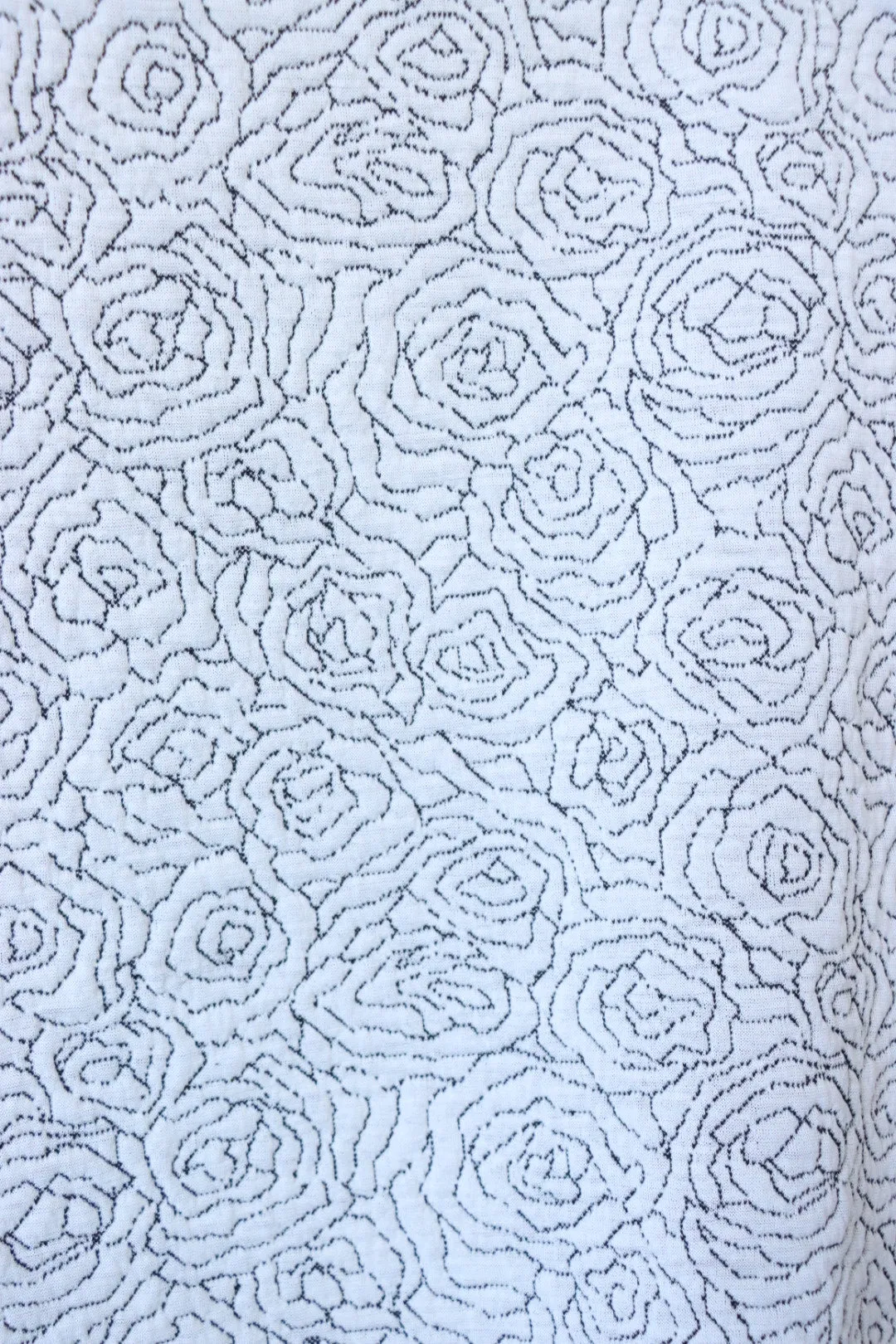 White Vienna Rose Quilted Knit Wool | By The Half Yard