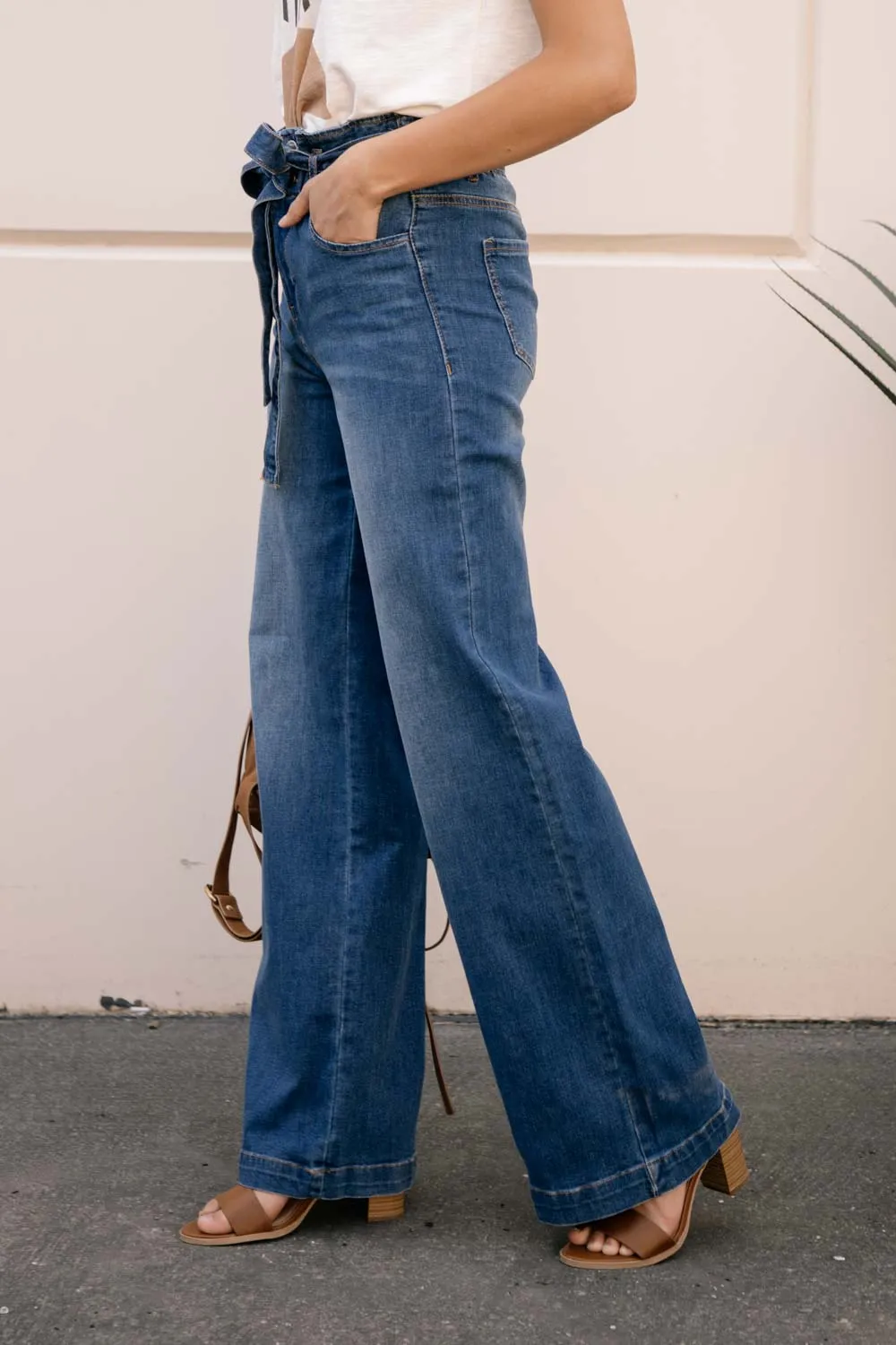 Wide Leg Paper Bag Denim