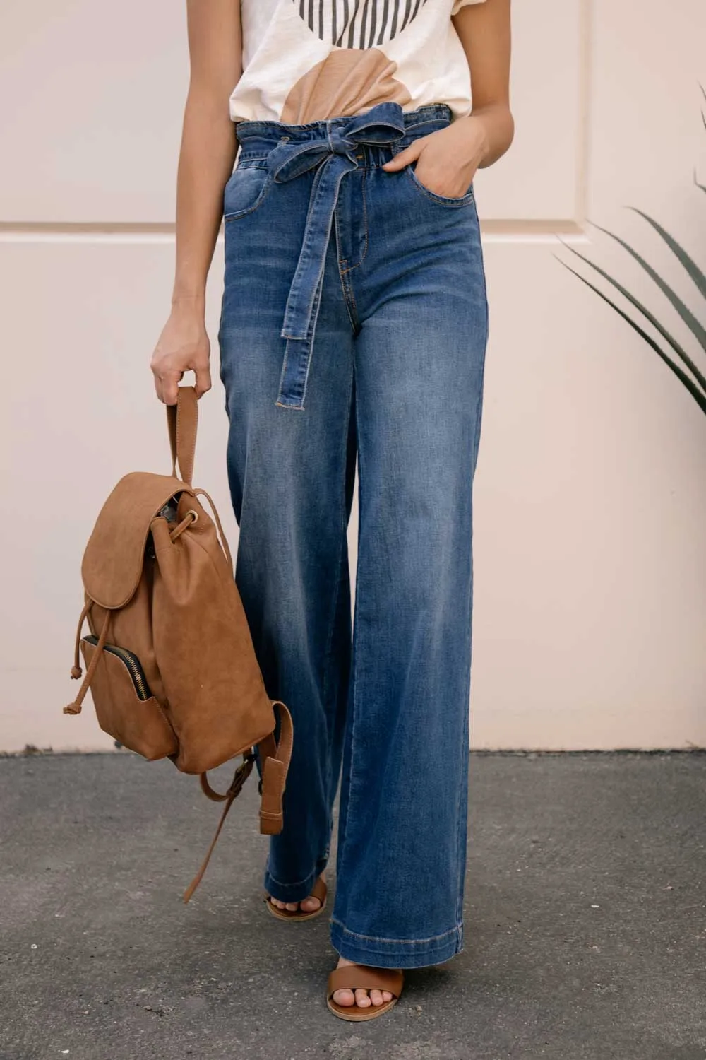 Wide Leg Paper Bag Denim