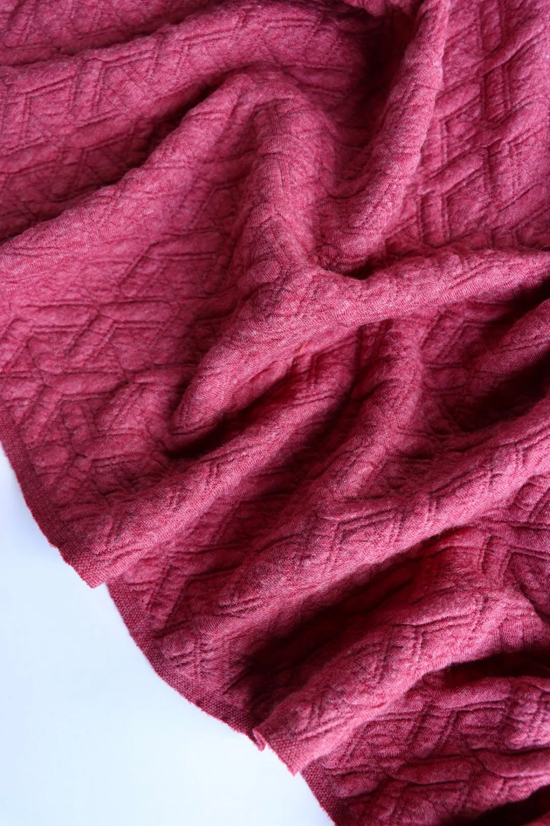 Wild Currant Interwoven Squares Quilted Knit | By The Half Yard