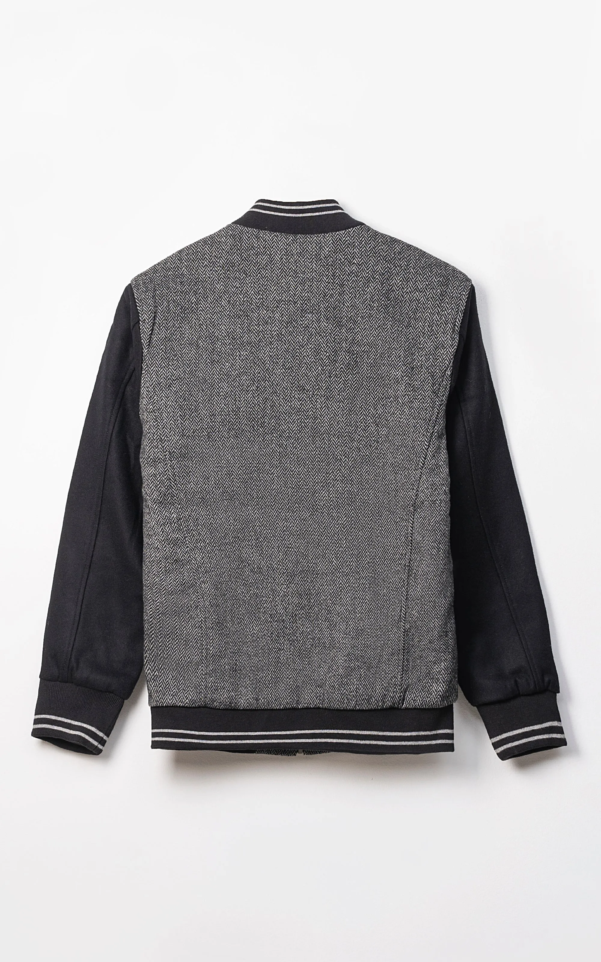 WOOLEN JACKET GREY BLACK