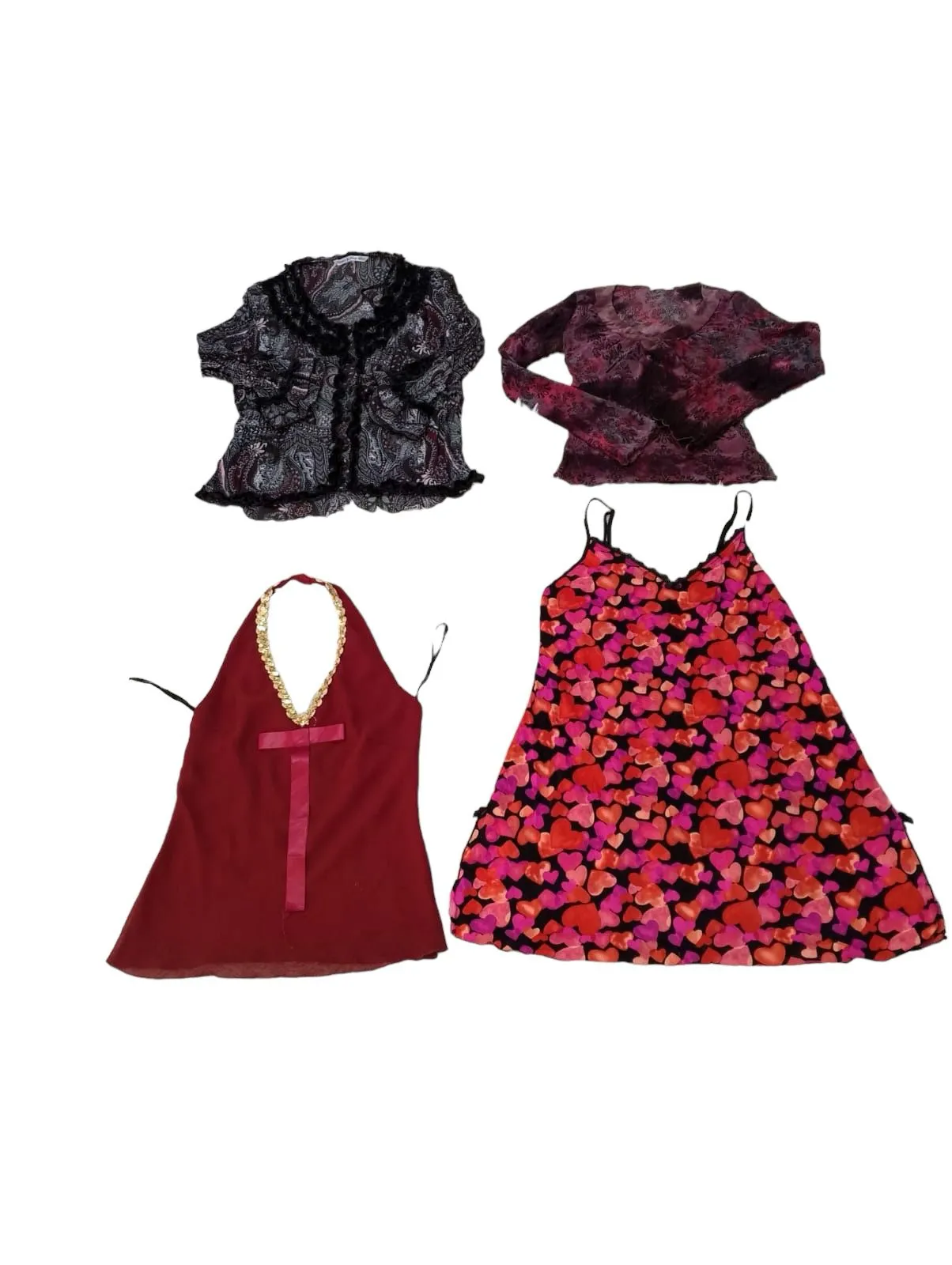 Y2K 2024 - Dark Color Purple Red Blouses Mix - 18 pcs